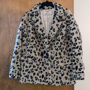 Joujou large leopard print teddy bear coat.